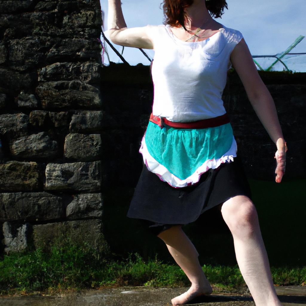 Person performing traditional Irish dance